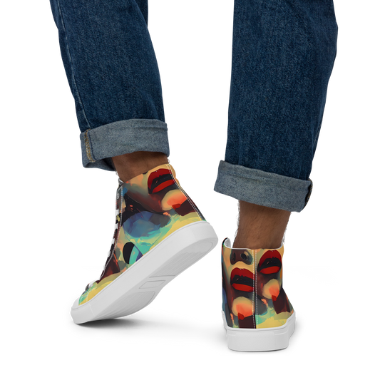 Men's High Top Canvas Shoes - Astral Reflections