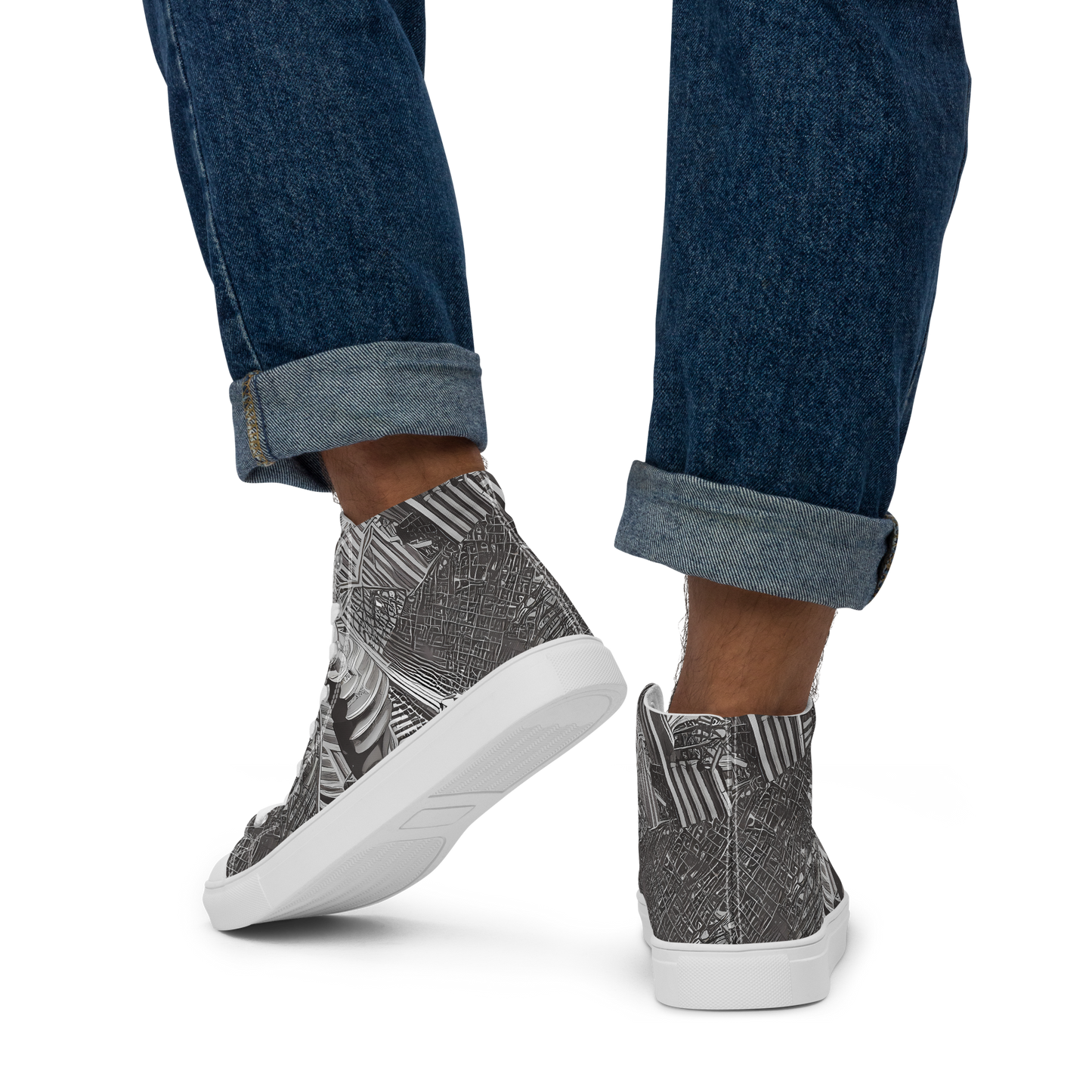 Men's High Top Canvas Shoes - Piranesi's Web