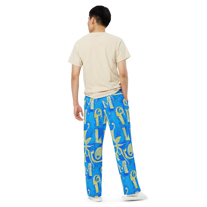 Wide-Leg Pants - Golden Glyphs