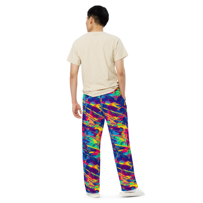 Wide-Leg Pants - Spectrum Streaks