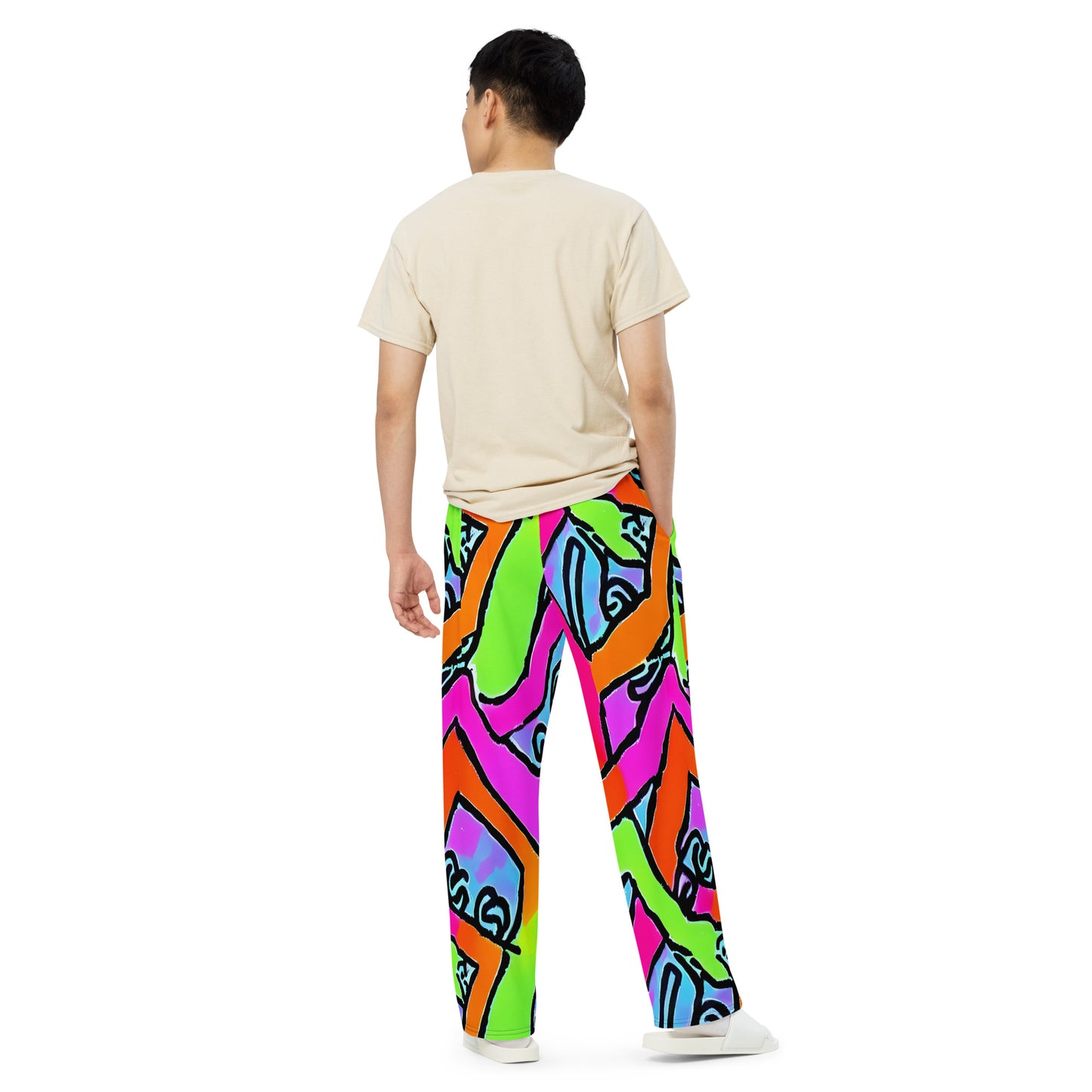 Wide-Leg Pants - Electric Mosaic