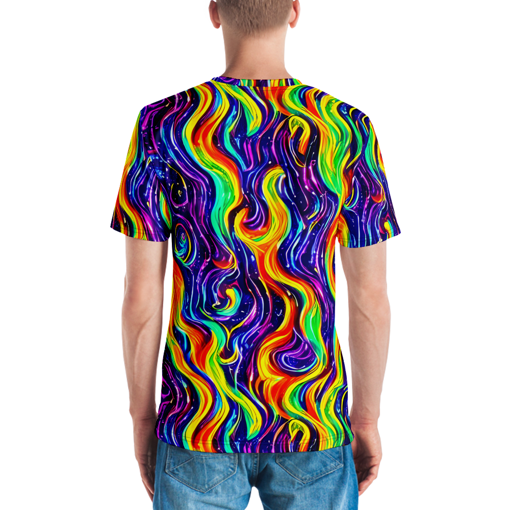 Men's Crew Neck T-Shirt - Galactic Flames