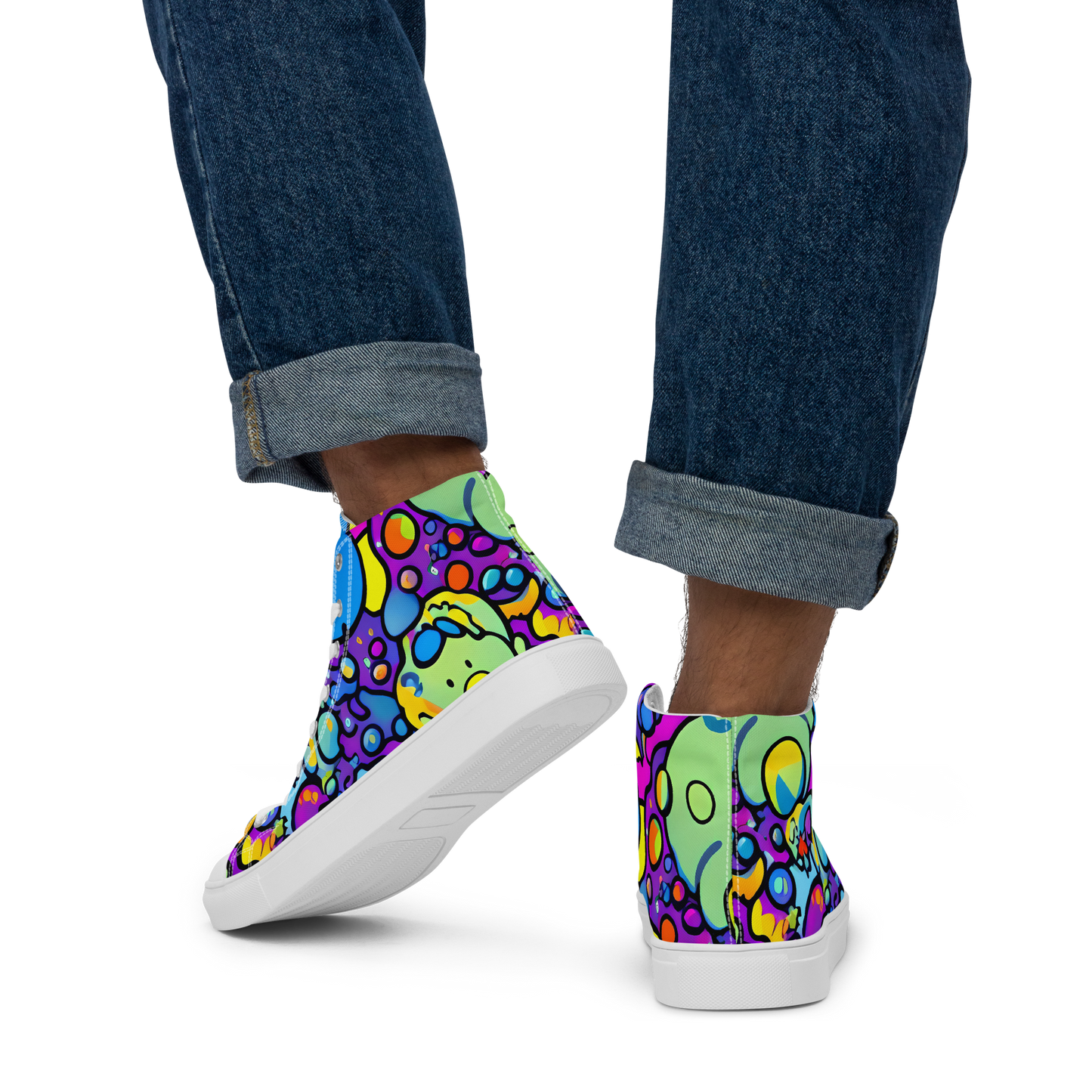 Men's High Top Canvas Shoes - Enchanted Orbs