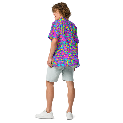 Button Shirt - Neon Galaxy Whirl