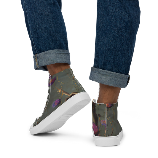 Men's High Top Canvas Shoes - Ethereal Bloom