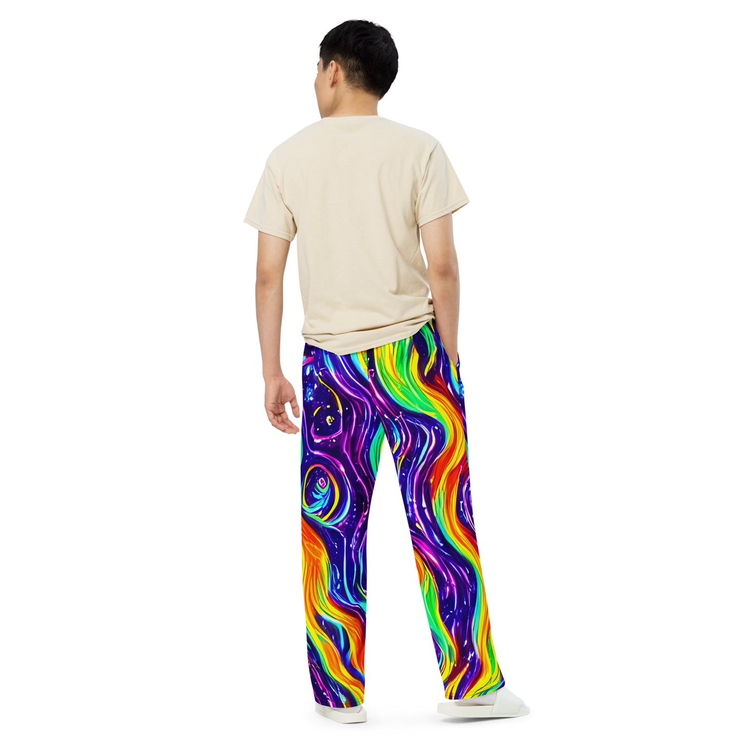 Wide-Leg Pants - Galactic Flames