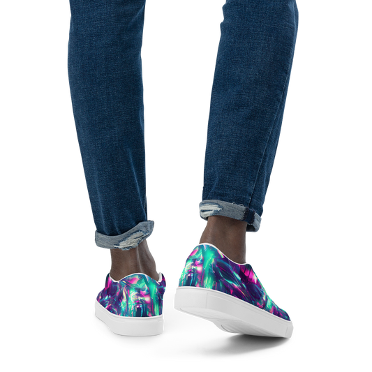 Men's Slip-On Canvas Shoes - Synthwave Surge