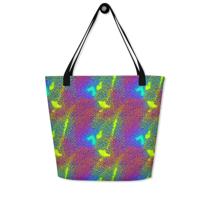 Large Tote Bag w/ Pocket - Prismatic Web