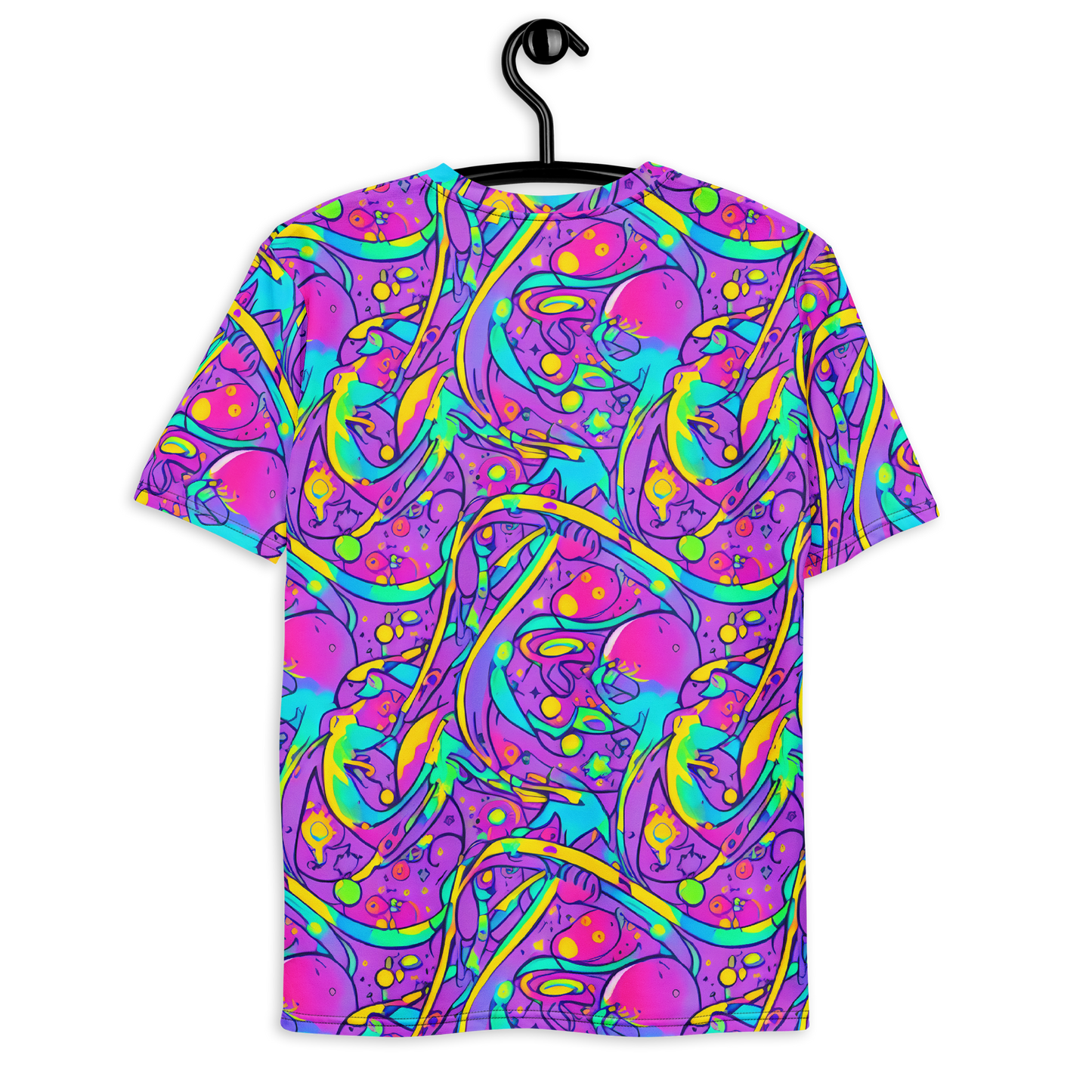 Men's Crew Neck T-Shirt - Neon Galaxy Whirl