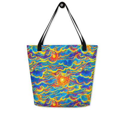 Large Tote Bag w/ Pocket - Chroma Ripple