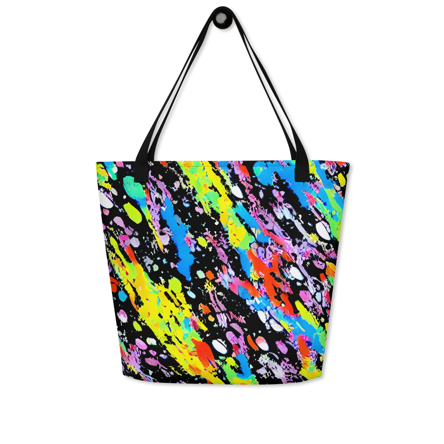 Large Tote Bag w/ Pocket - Pollock Pulse