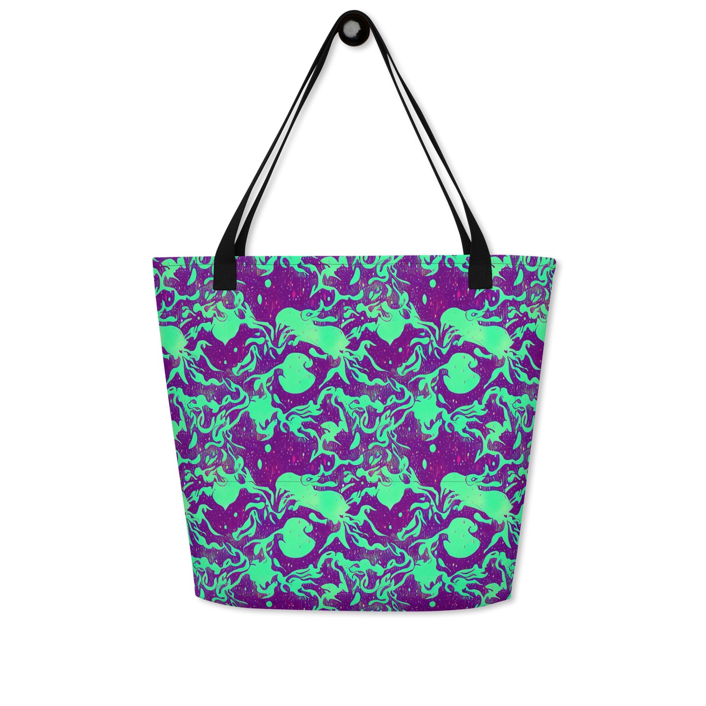 Large Tote Bag w/ Pocket - Alien Ripples