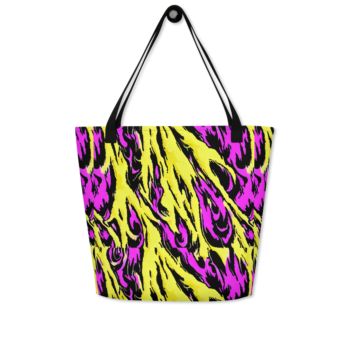 Large Tote Bag w/ Pocket - Neon Savanna