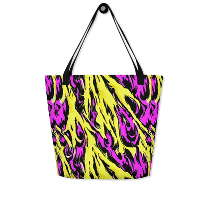 Large Tote Bag w/ Pocket - Neon Savanna