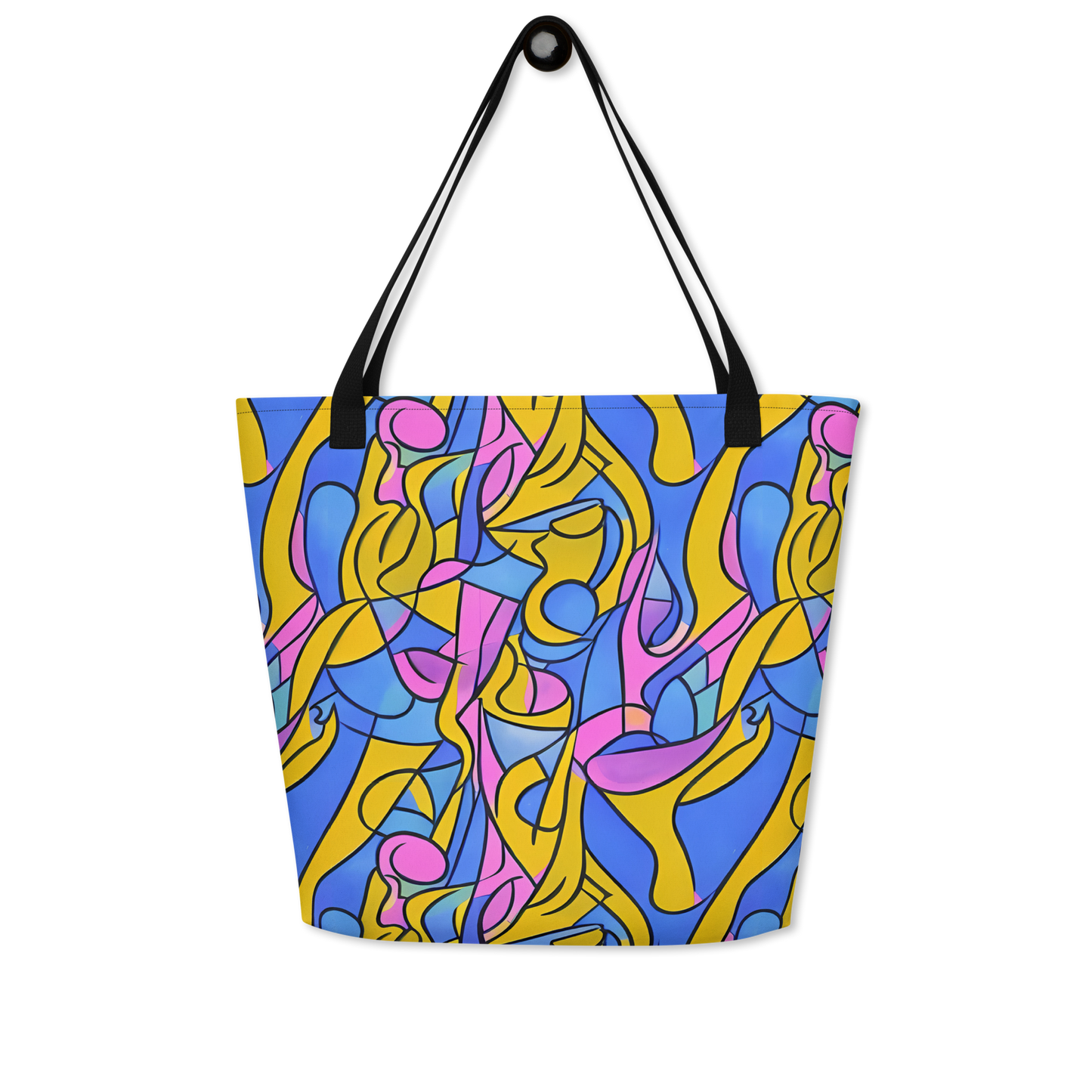 Large Tote Bag w/ Pocket - Cosmic Curves