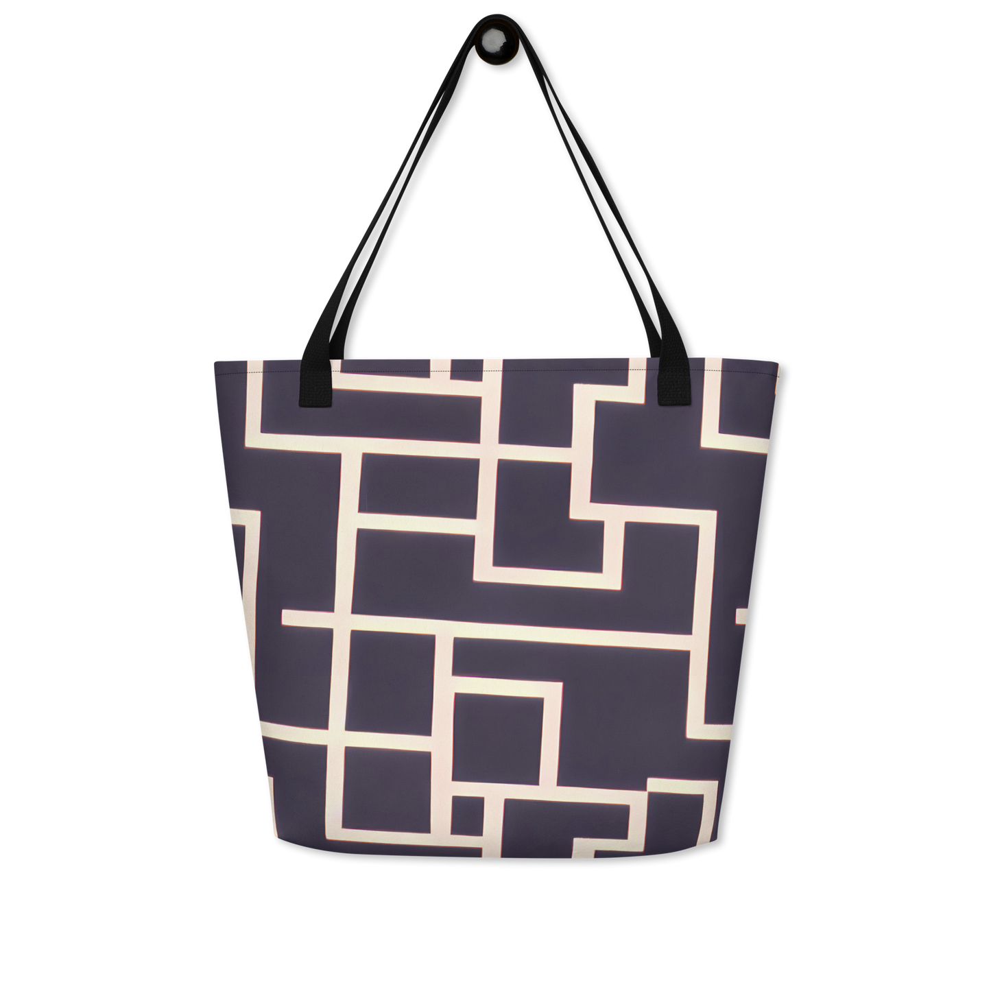Large Tote Bag w/ Pocket - Gilded Gridlock