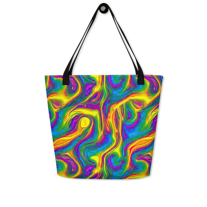 Large Tote Bag w/ Pocket - Electric Aurora