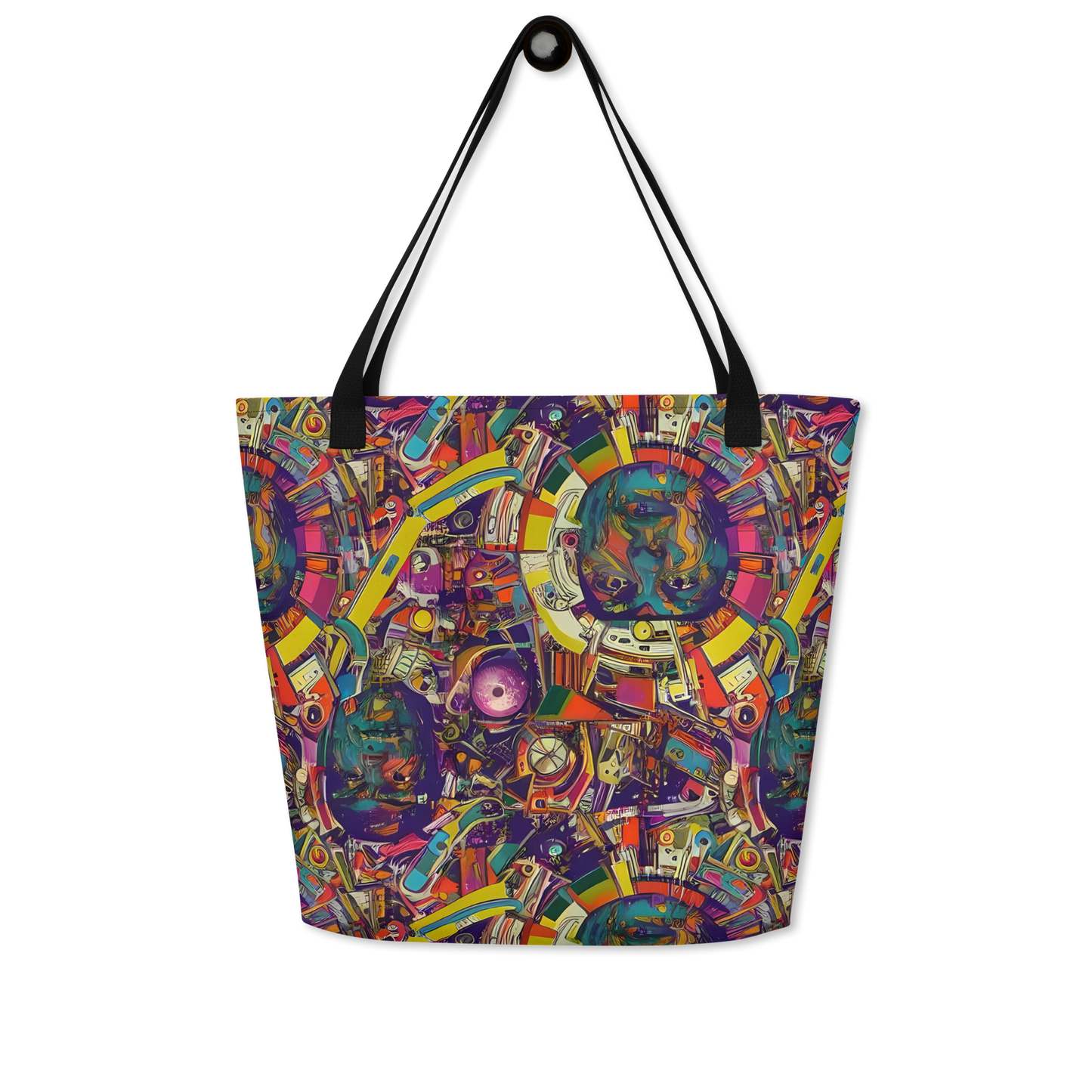 Large Tote Bag w/ Pocket - Cosmic Collage