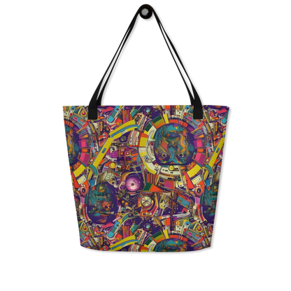 Large Tote Bag w/ Pocket - Cosmic Collage