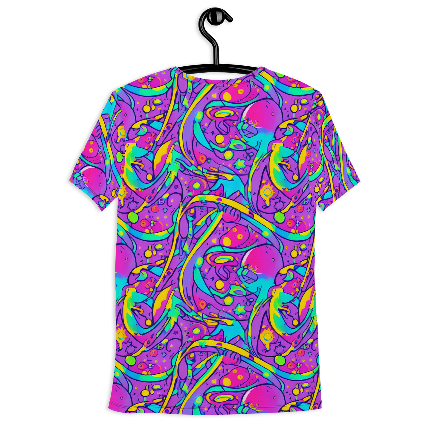 Men's Athletic T-Shirt - Neon Galaxy Whirl