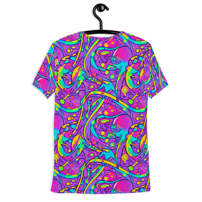 Men's Athletic T-Shirt - Neon Galaxy Whirl