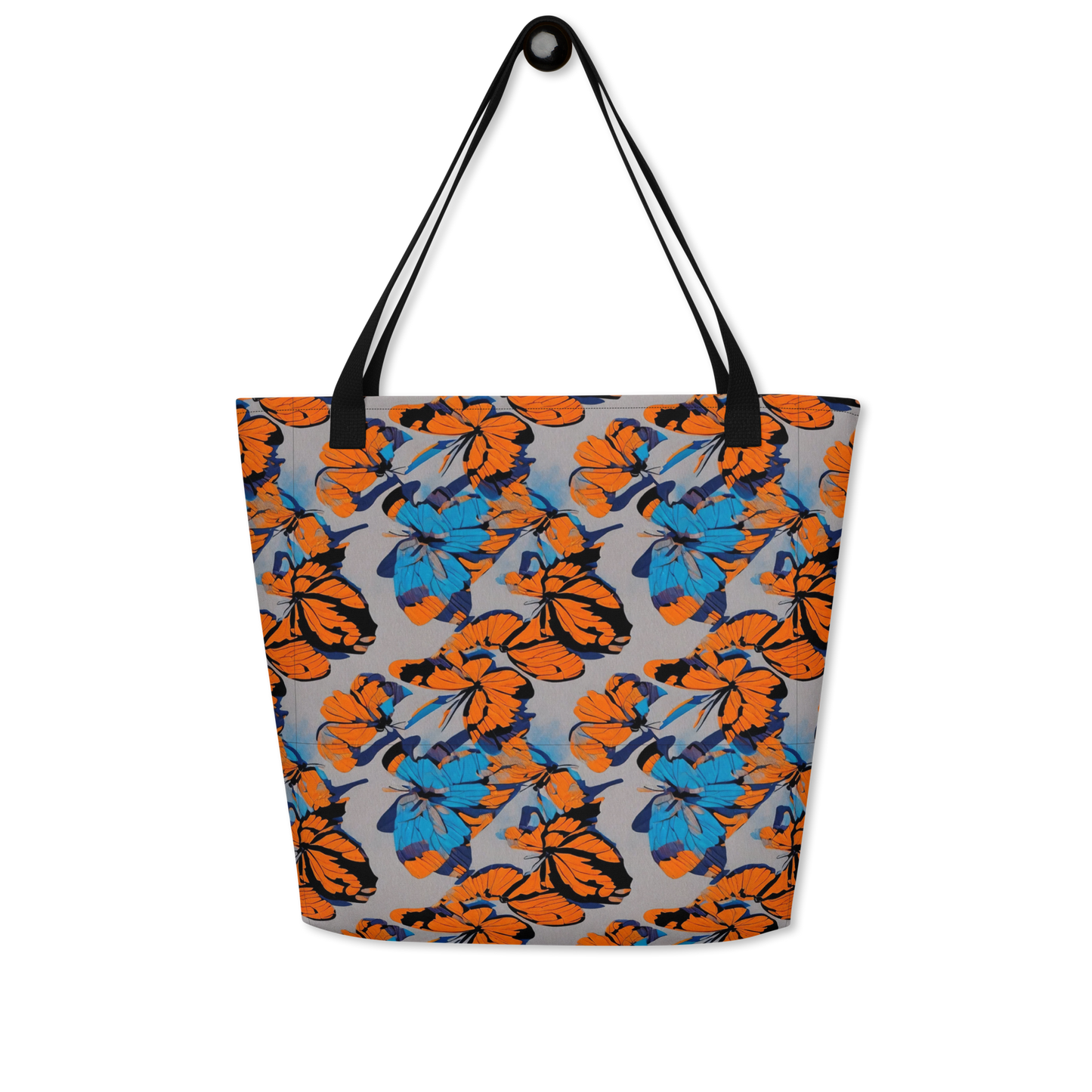 Large Tote Bag w/ Pocket - Flutter Wave