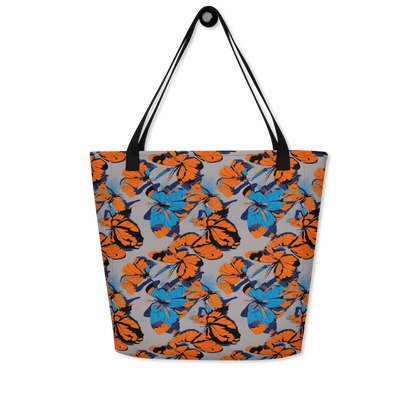 Large Tote Bag w/ Pocket - Flutter Wave