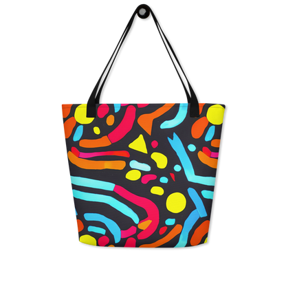 Large Tote Bag w/ Pocket - Midnight Stream