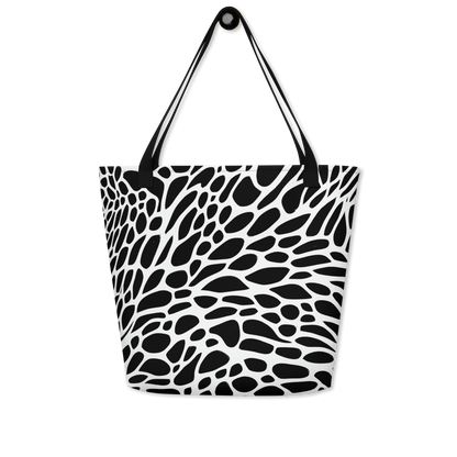 Large Tote Bag w/ Pocket - Monochrome Mystique