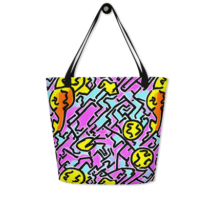 Large Tote Bag w/ Pocket - Punk Doodles