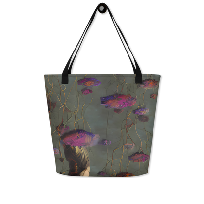 Large Tote Bag w/ Pocket - Ethereal Bloom