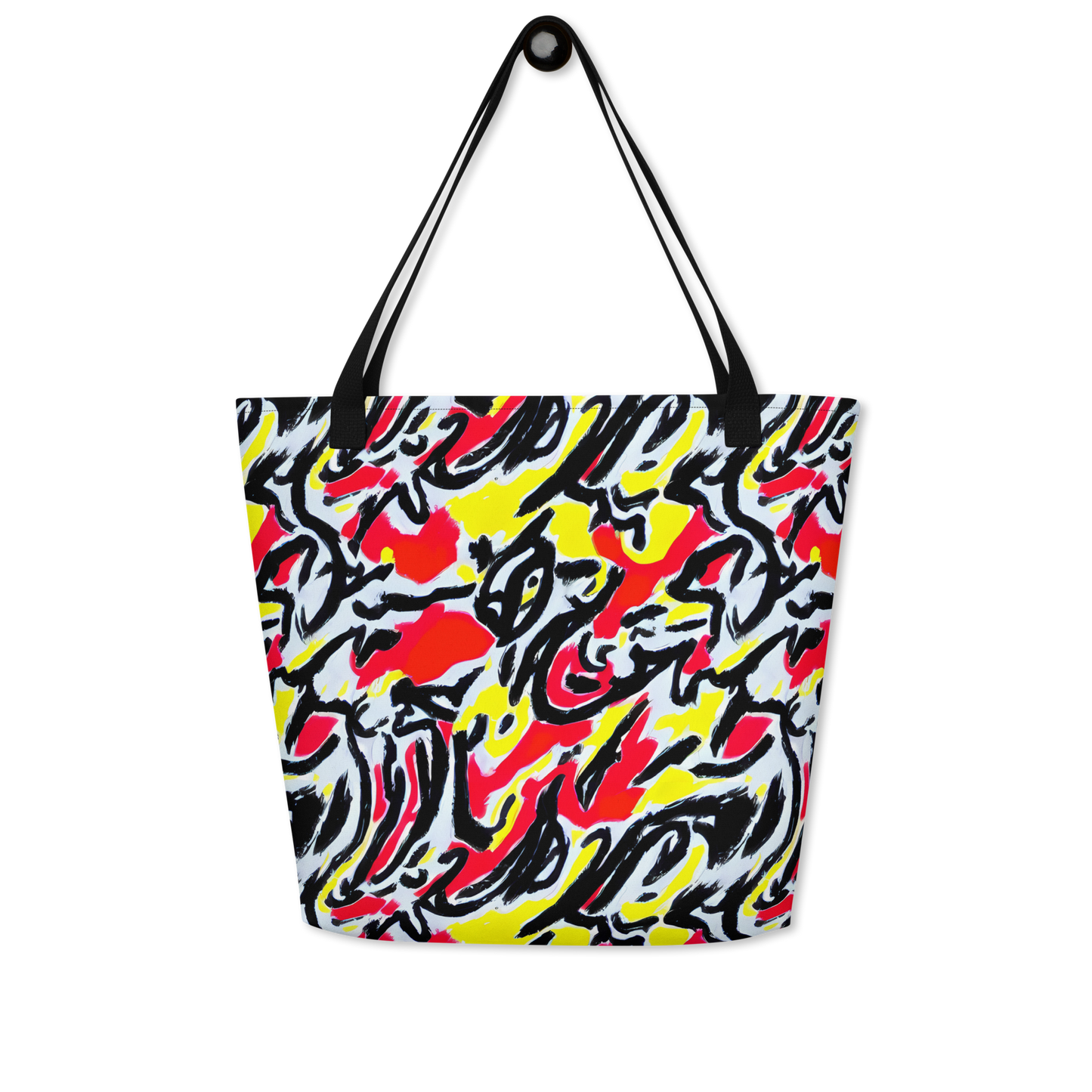 Large Tote Bag w/ Pocket - Cosmic Brushstrokes