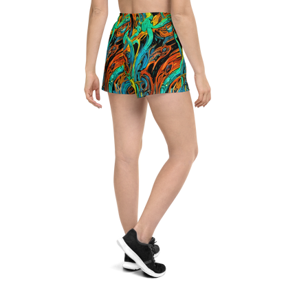 Women’s Athletic Shorts - Flaming Mirage