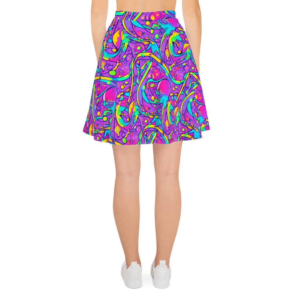 Skater Skirt - Neon Galaxy Whirl