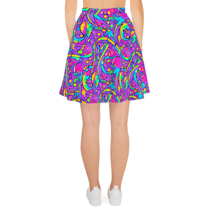 Skater Skirt - Neon Galaxy Whirl