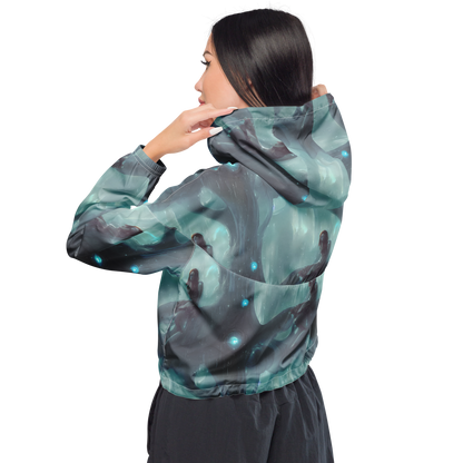 Women's Cropped Windbreaker - Liquid Serenity