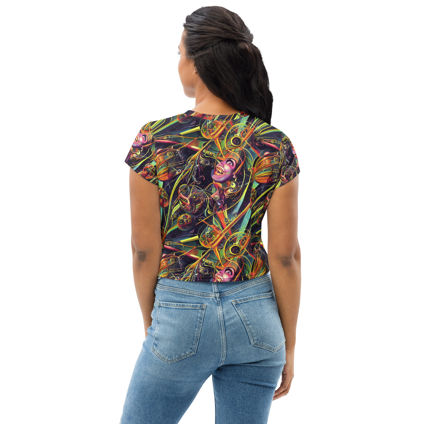 Women's Crop Tee - Psychedelic Deep Space