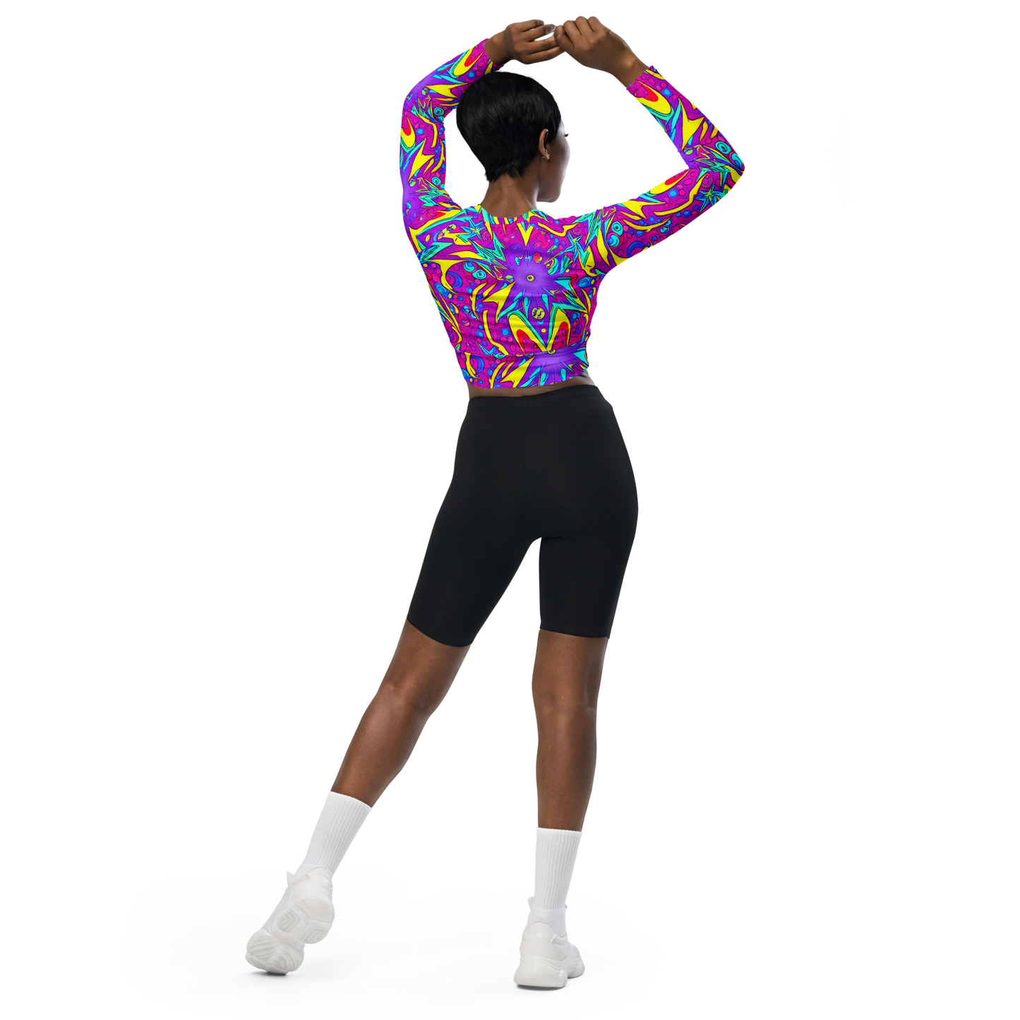 Long Sleeve Crop Top - Nebula Radiance