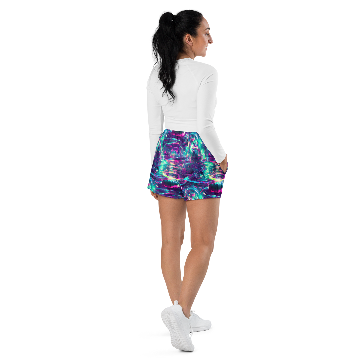 Women’s Athletic Shorts - Synthwave Surge