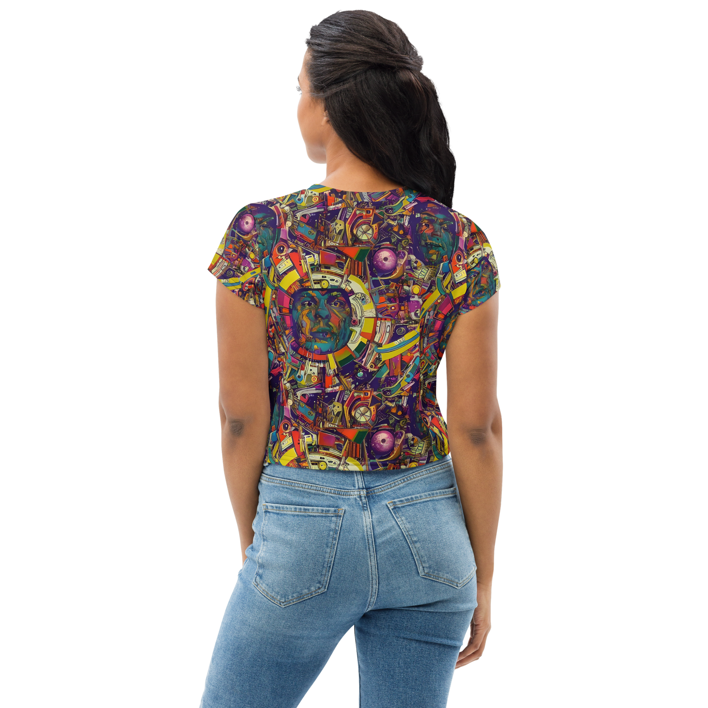 Women's Crop Tee - Cosmic Collage