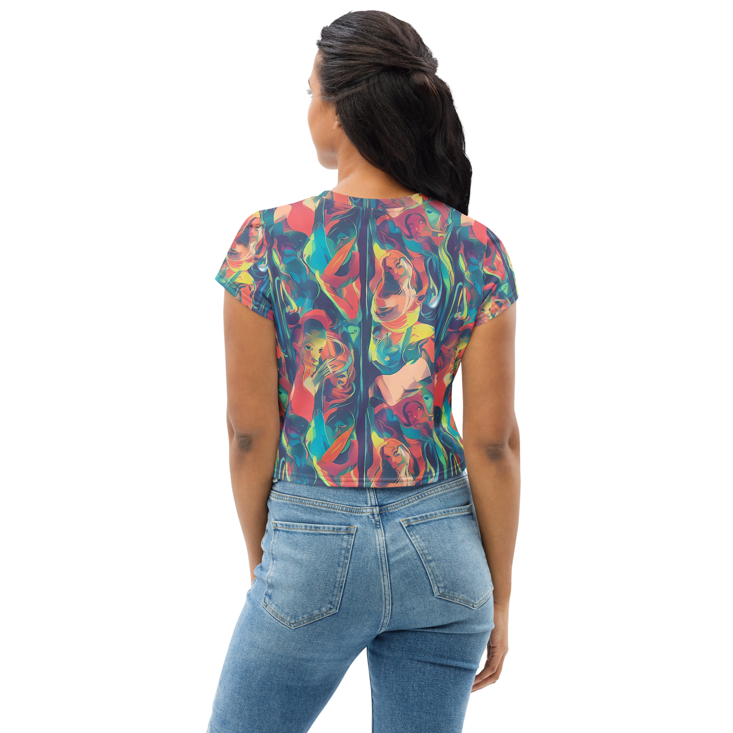 Women's Crop Tee - Neon Aurora