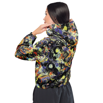 Women's Cropped Windbreaker - Twilight Chaos