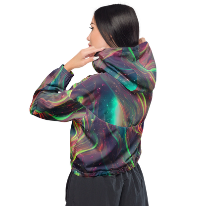 Women's Cropped Windbreaker - Temple Wave