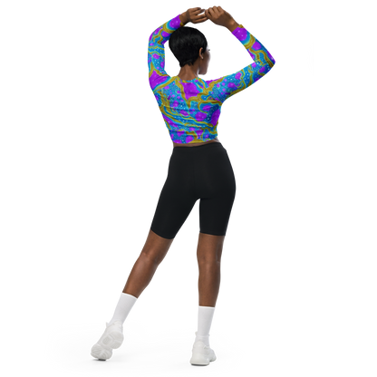 Long Sleeve Crop Top - Mystic Waves