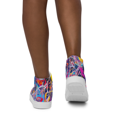 Women's High Top Canvas Shoes - Vibrant Fusion