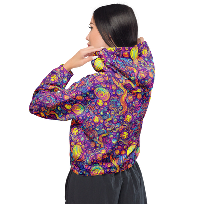 Women's Cropped Windbreaker - Festival of Whimsy