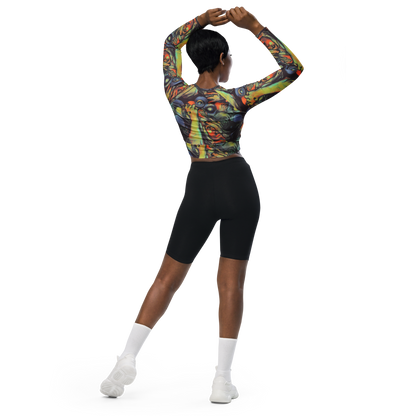 Long Sleeve Crop Top - Cosmic Scream