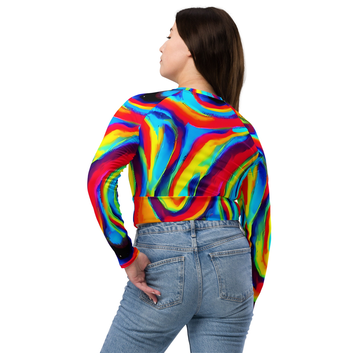 Long Sleeve Crop Top - Stael Swirls