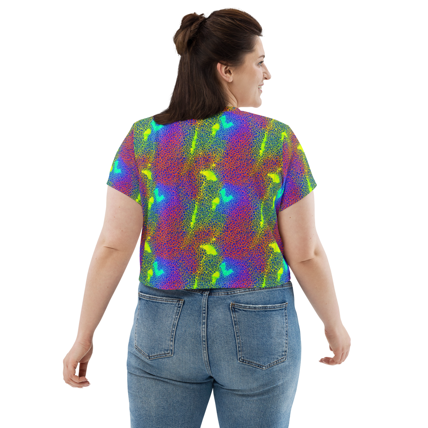 Women's Crop Tee - Prismatic Web