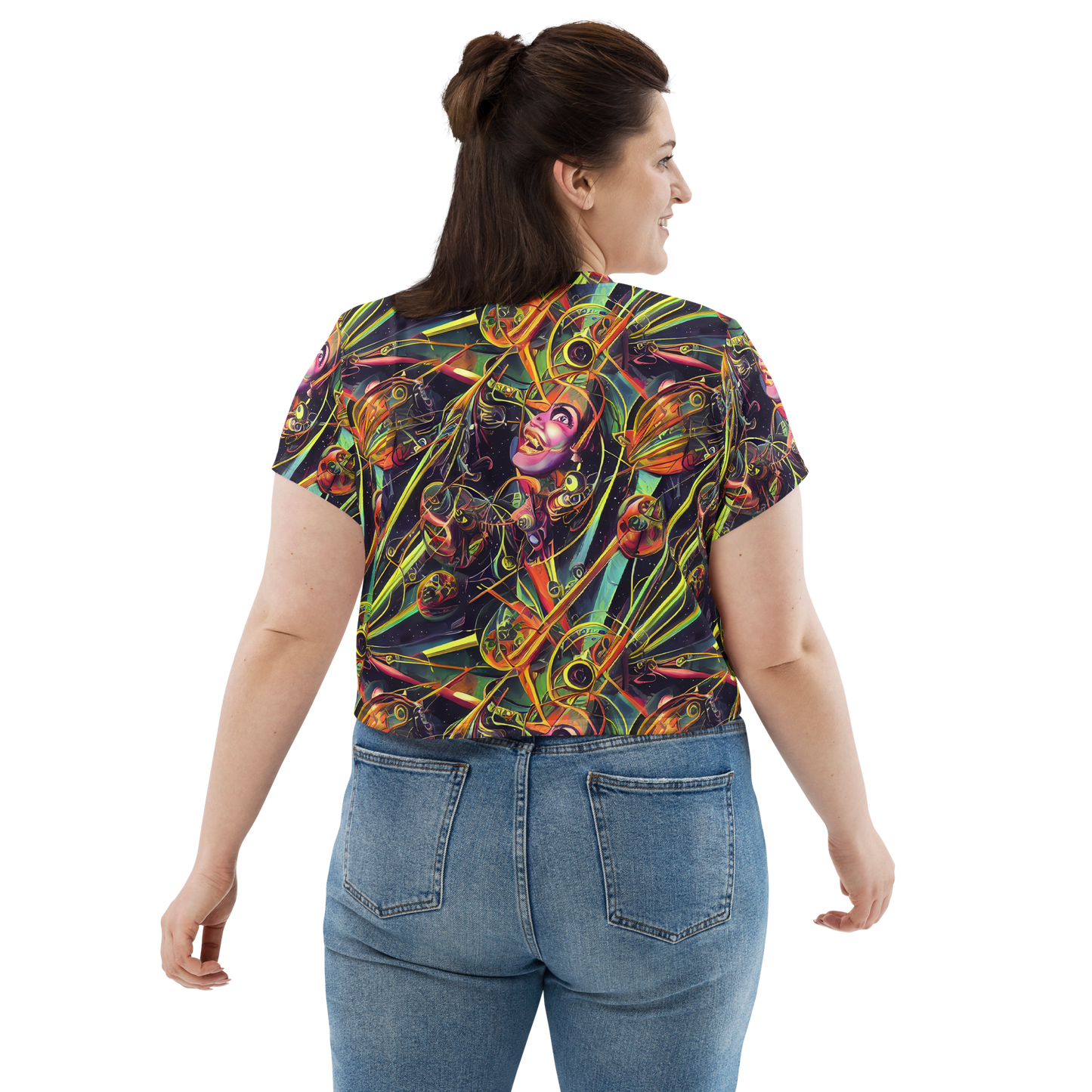 Women's Crop Tee - Psychedelic Deep Space